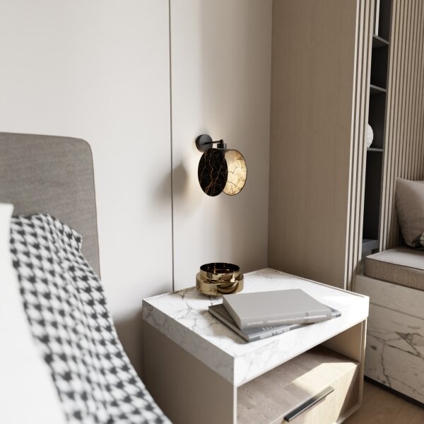 Lampă de perete MOTIF 1xE27/15W/230V negru/auriu