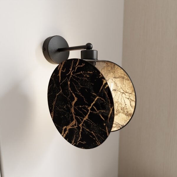Lampă de perete MOTIF 1xE27/15W/230V negru/auriu