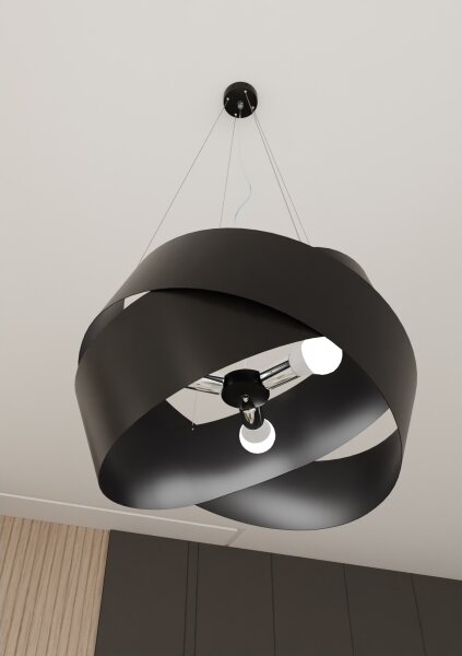 Lustră pe cablu VIENO 2xE27/15W/230V negru