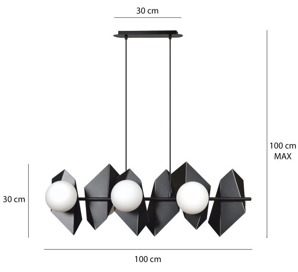 Lustră pe cablu DRIFTON 6xE14/10W/230V negru