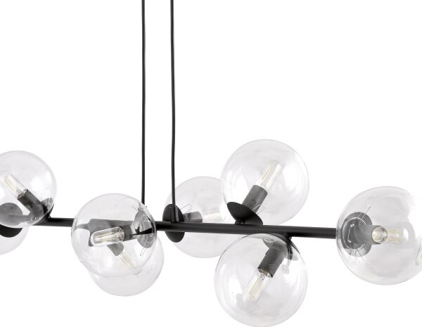 Lustră pe cablu ROSSI 8xE14/10W/230V negru/transparent