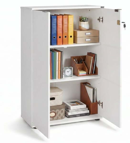 Bibliotecă Adore Rio cu 2 Uși, Cheie și 3 Rafturi, 72x109x34 cm