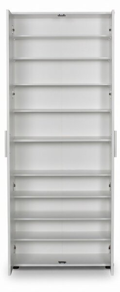 Dulap Multifunctional Adore Porto, 2 usi, 8 rafturi, Alb, 76x187x36 cm