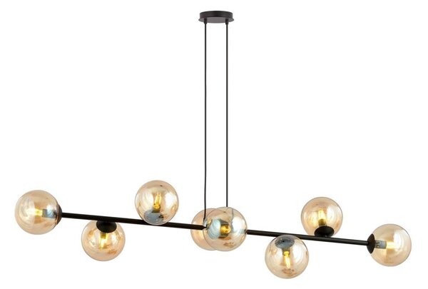 Lustră pe tijă LINEAR 8xE14/10W/230V negru/bej