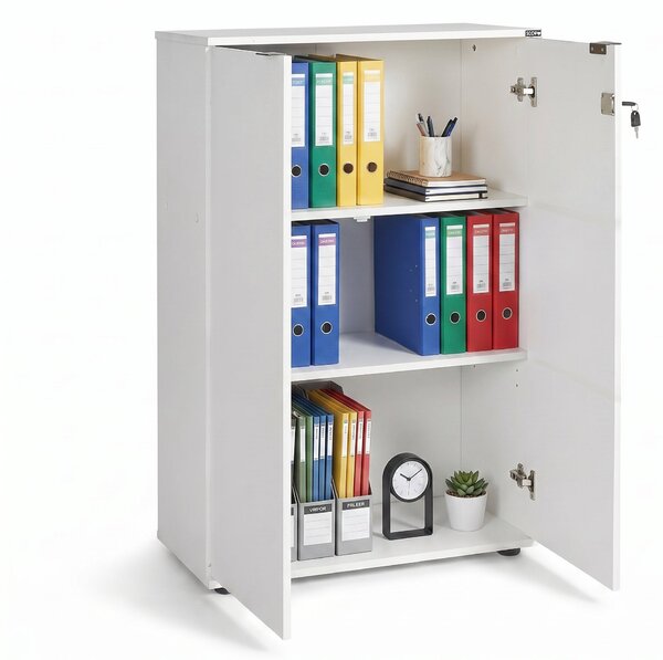 Bibliotecă Adore Rio cu 2 Uși, Cheie și 3 Rafturi, 72x109x34 cm