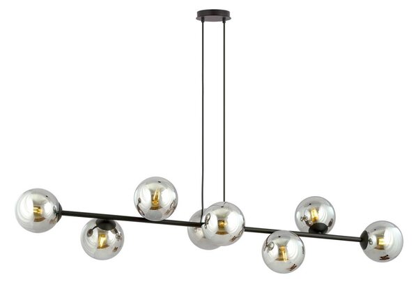 Lustră pe cablu ROSSI 8xE14/10W/230V negru/gri