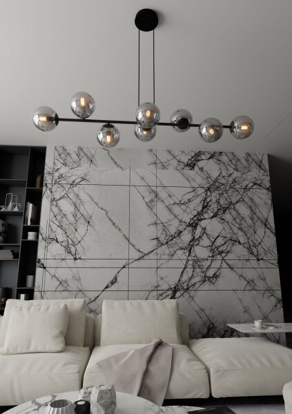 Lustră pe cablu ROSSI 8xE14/10W/230V negru/gri