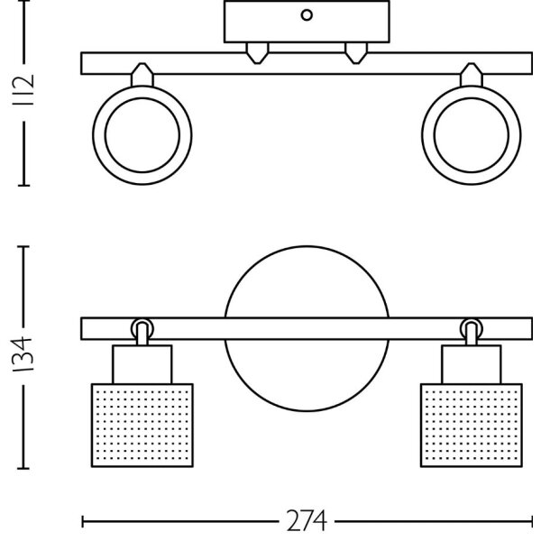 Spot Philips NIALL 2xGU10/5W/230V negru/alamă