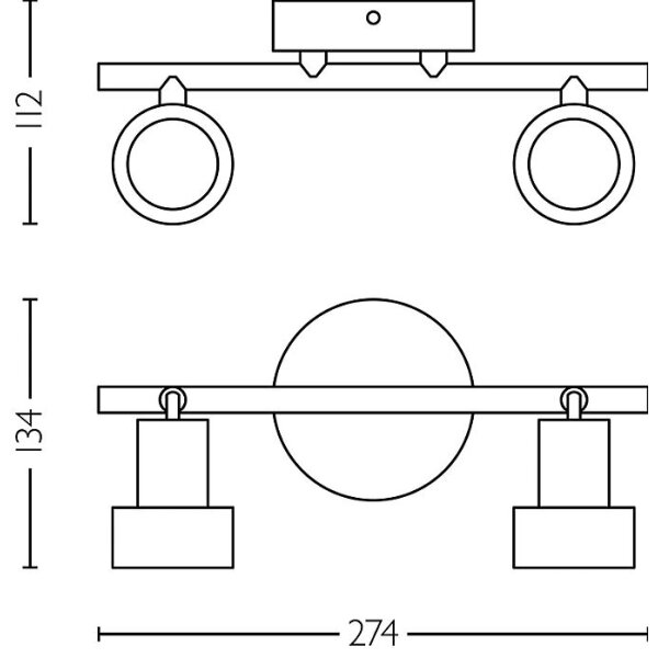 Spot Philips CONDUIT 2xGU10/5W/230V negru/alamă
