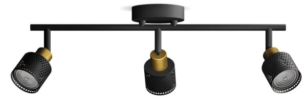Spot Philips NIALL 3xGU10/5W/230V negru/alamă