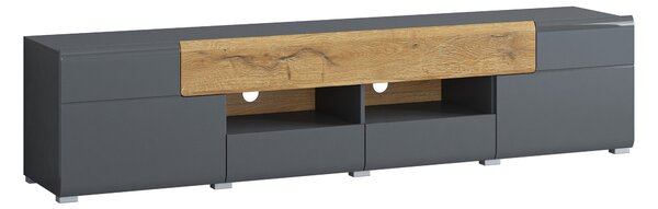 Comodă TV Torsone 113Antracit, Antracit lucios, Stejar Grandson, 21x5x4cm