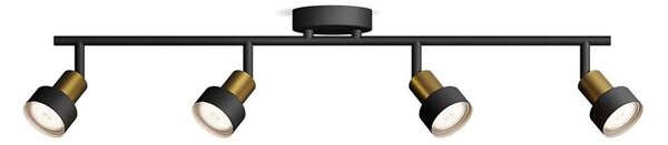 Spot Philips CONDUIT 4xGU10/5W/230V negru/alamă