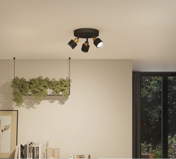 Spot Philips NIALL 3xGU10/5W/230V negru/alamă