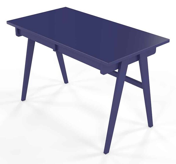 Birou lemn masiv Baraga Roz Albastru Verde Rosu, 120 × 65 × 75 cm - Albastru Inchis