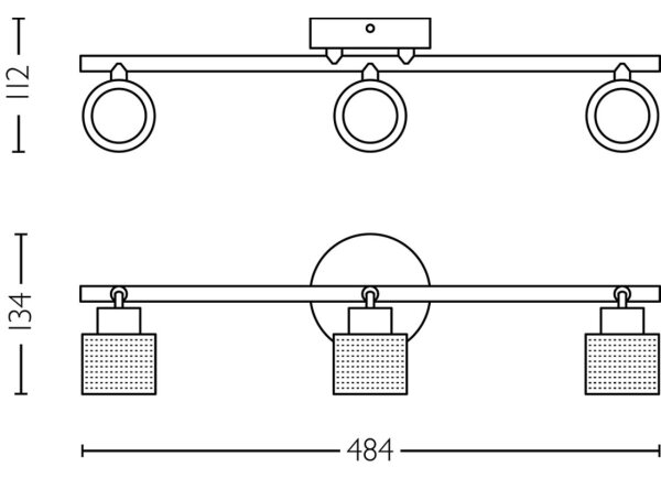 Spot Philips NIALL 3xGU10/5W/230V negru/alamă