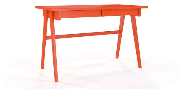 Birou lemn masiv Baraga Roz Albastru Verde Rosu, 120 × 65 × 75 cm - Portocaliu