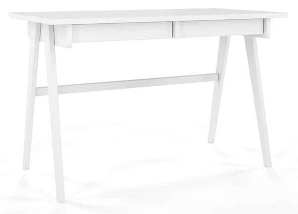 Birou lemn masiv Baraga Roz Albastru Verde Rosu, 120 × 65 × 75 cm - Alb