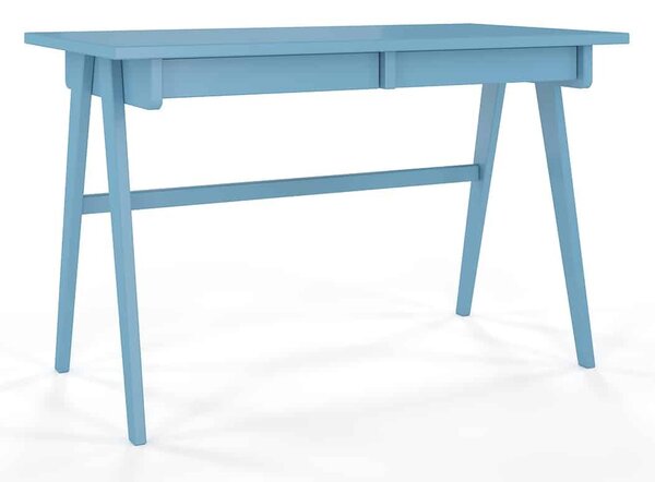 Birou lemn masiv Baraga Roz Albastru Verde Rosu, 120 × 65 × 75 cm - Albastru Inchis