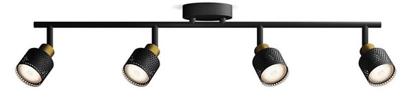 Spot Philips NIALL 4xGU10/5W/230V negru/alamă
