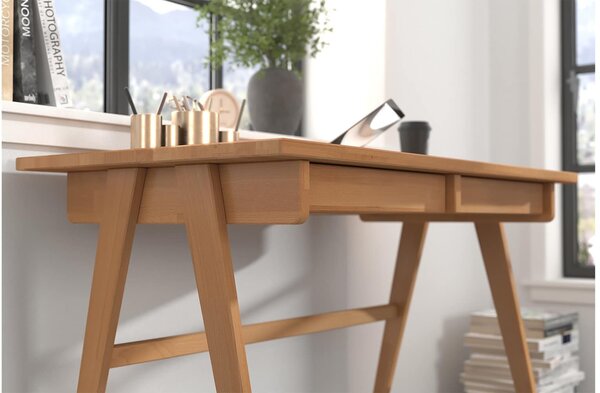 Birou lemn masiv Baraga Personalizabil, 120 × 65 × 75 cm - Alb