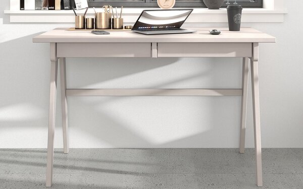 Birou lemn masiv Baraga Personalizabil, 120 × 65 × 75 cm - Alb