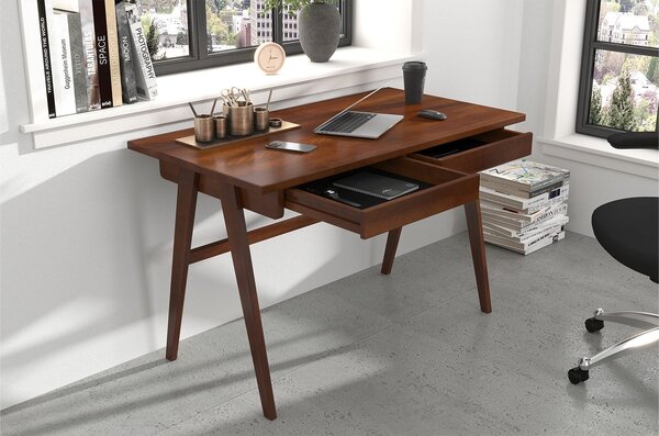 Birou lemn masiv Baraga Personalizabil, 120 × 65 × 75 cm - Alb