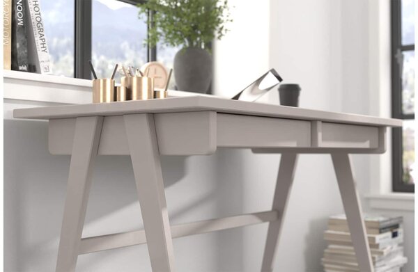 Birou lemn masiv Baraga Personalizabil, 120 × 65 × 75 cm - Alb