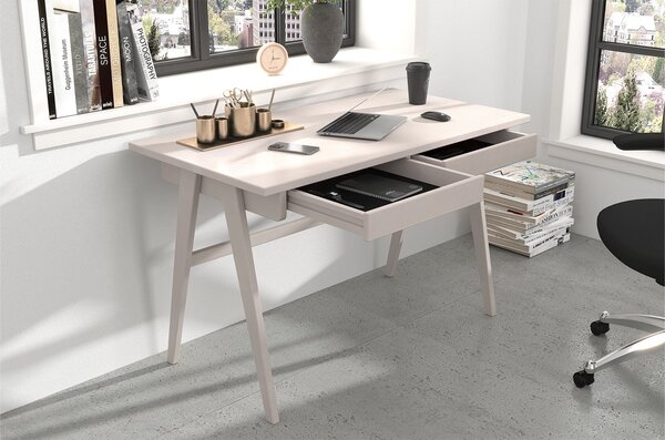 Birou lemn masiv Baraga Personalizabil, 120 × 65 × 75 cm - Alb