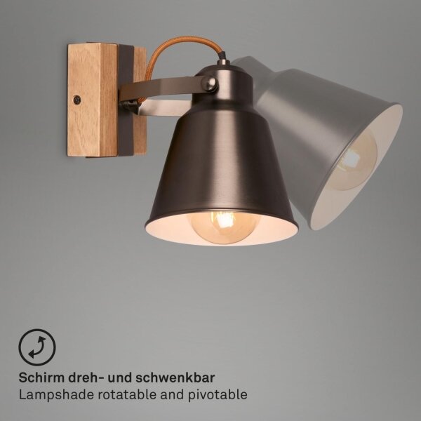 Spot de perete Briloner 2406-014 RETRO 1xE27/40W/230V bronz