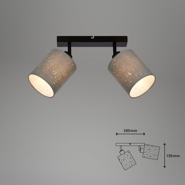 Spot de perete Briloner 2078-024 SPOTLIGHT 2xE27/25W/230V gri/negru