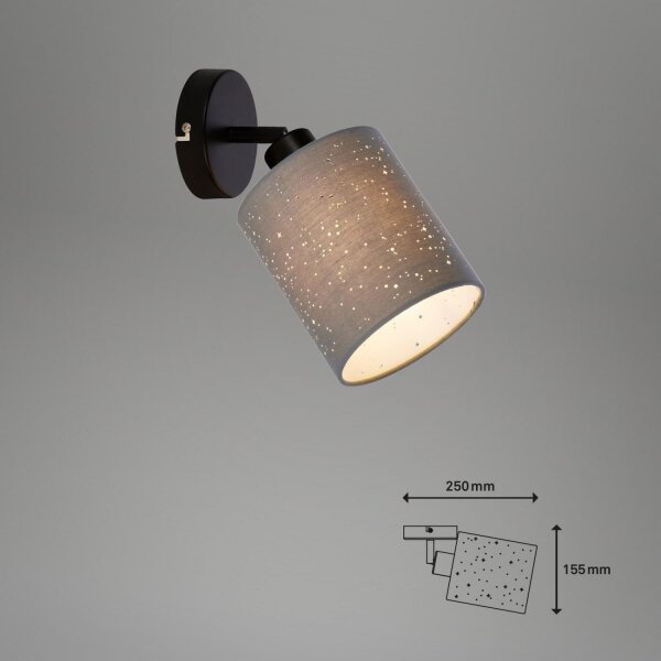 Spot de perete Briloner 2078-014 SPOTLIGHT 1xE27/25W/230V gri/negru