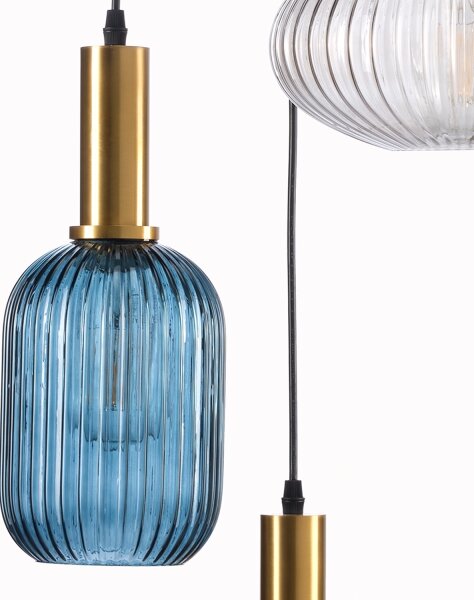 Lustră pe cablu ONLI DOROTY 1xE27/22W/230V albastru/auriu