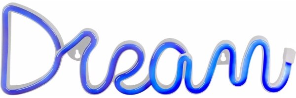 Decorațiune LED neon de perete DREAM LED/3W/3xAA albastru