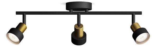 Spot Philips CONDUIT 3xGU10/5W/230V negru/alamă