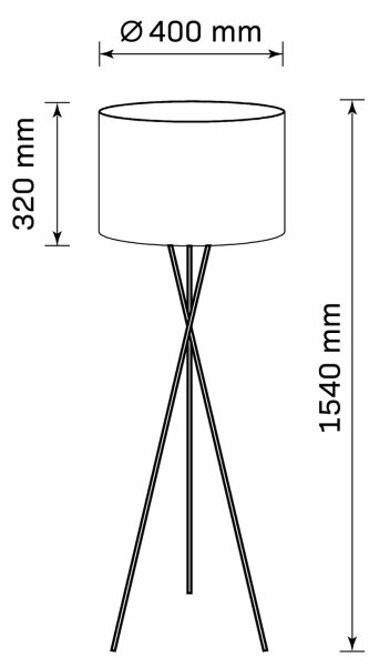 Lampadar TEKLA 1xE27/20W/230V negru