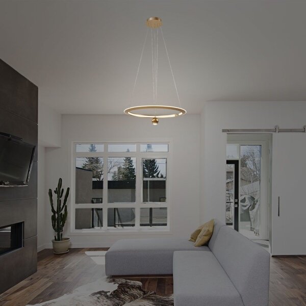Lustră LED pe cablu LED/45W/230V 3000K d. 62 cm auriu