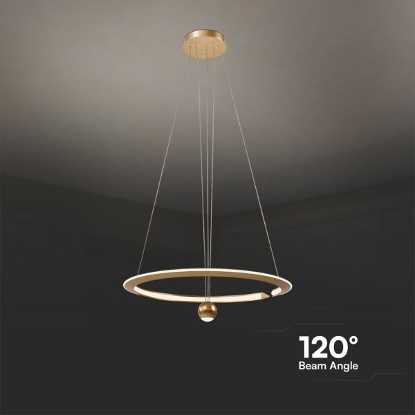 Lustră LED pe cablu LED/45W/230V 3000K d. 62 cm auriu