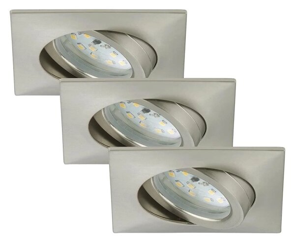 SET 3x corp de iluminat LED încastrat Briloner 7210-032 ATTACH LED/5W/230V IP44 crom