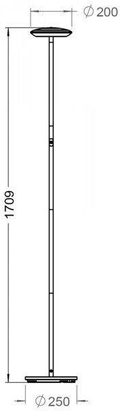 Deko-Light 343028 LED lampă de podea BERMUDA, dimabilă, 18W, 230V, 3000K, negru