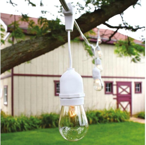 Lanț luminos de exterior 15xE27/0,5W/230V 15 m IP44 alb