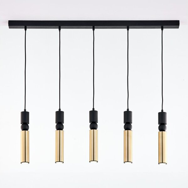 Lustră pe cablu Jupiter 2012 ALAS 5xGU10/10W/230V negru/auriu