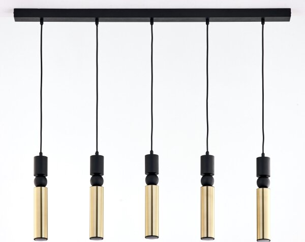 Lustră pe cablu Jupiter 2012 ALAS 5xGU10/10W/230V negru/auriu