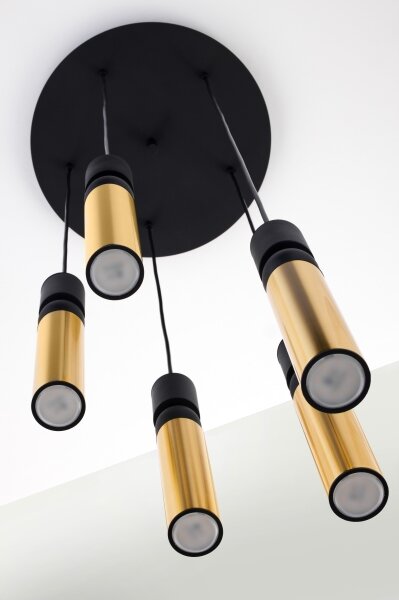 Lustră pe cablu Jupiter 2017 ALAS 5xGU10/10W/230V auriu/negru