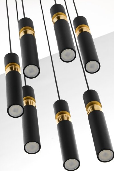 Lustră pe cablu Jupiter 2015 ALAS 7xGU10/10W/230V negru/auriu