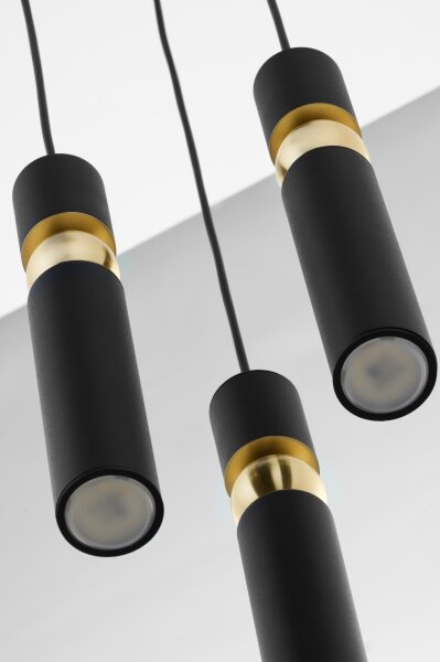 Lustră pe cablu Jupiter 2013 ALAS 3xGU10/10W/230V negru/auriu