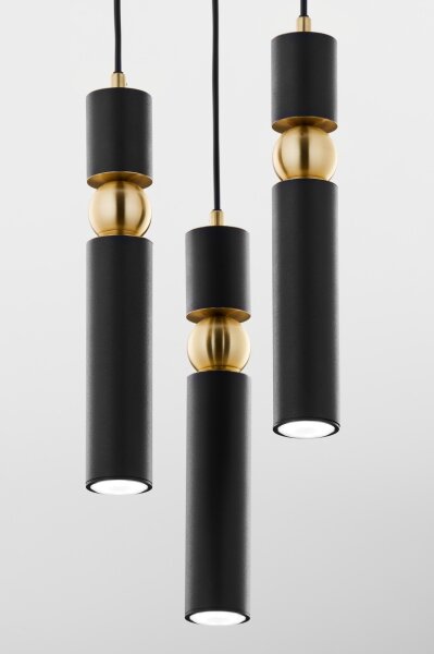 Lustră pe cablu Jupiter 2013 ALAS 3xGU10/10W/230V negru/auriu