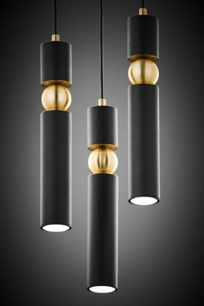 Lustră pe cablu Jupiter 2013 ALAS 3xGU10/10W/230V negru/auriu