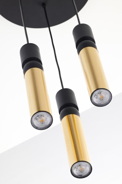 Lustră pe cablu Jupiter 2016 ALAS 3xGU10/10W/230V auriu/negru