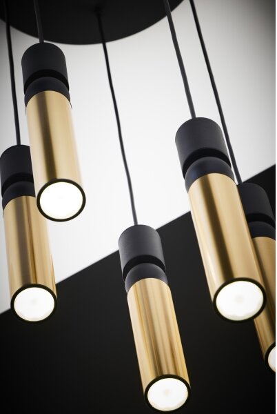 Lustră pe cablu Jupiter 2017 ALAS 5xGU10/10W/230V auriu/negru