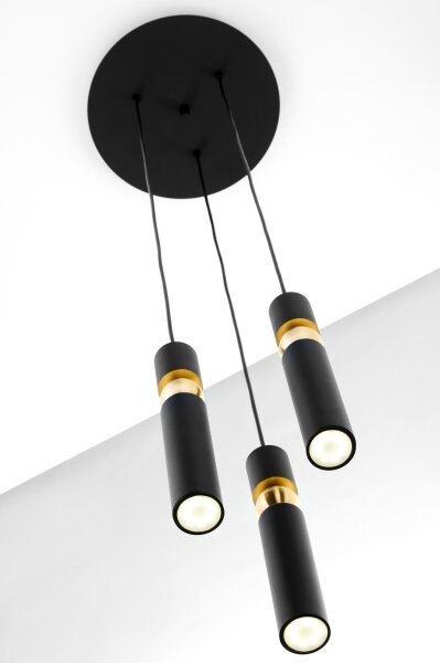 Lustră pe cablu Jupiter 2013 ALAS 3xGU10/10W/230V negru/auriu